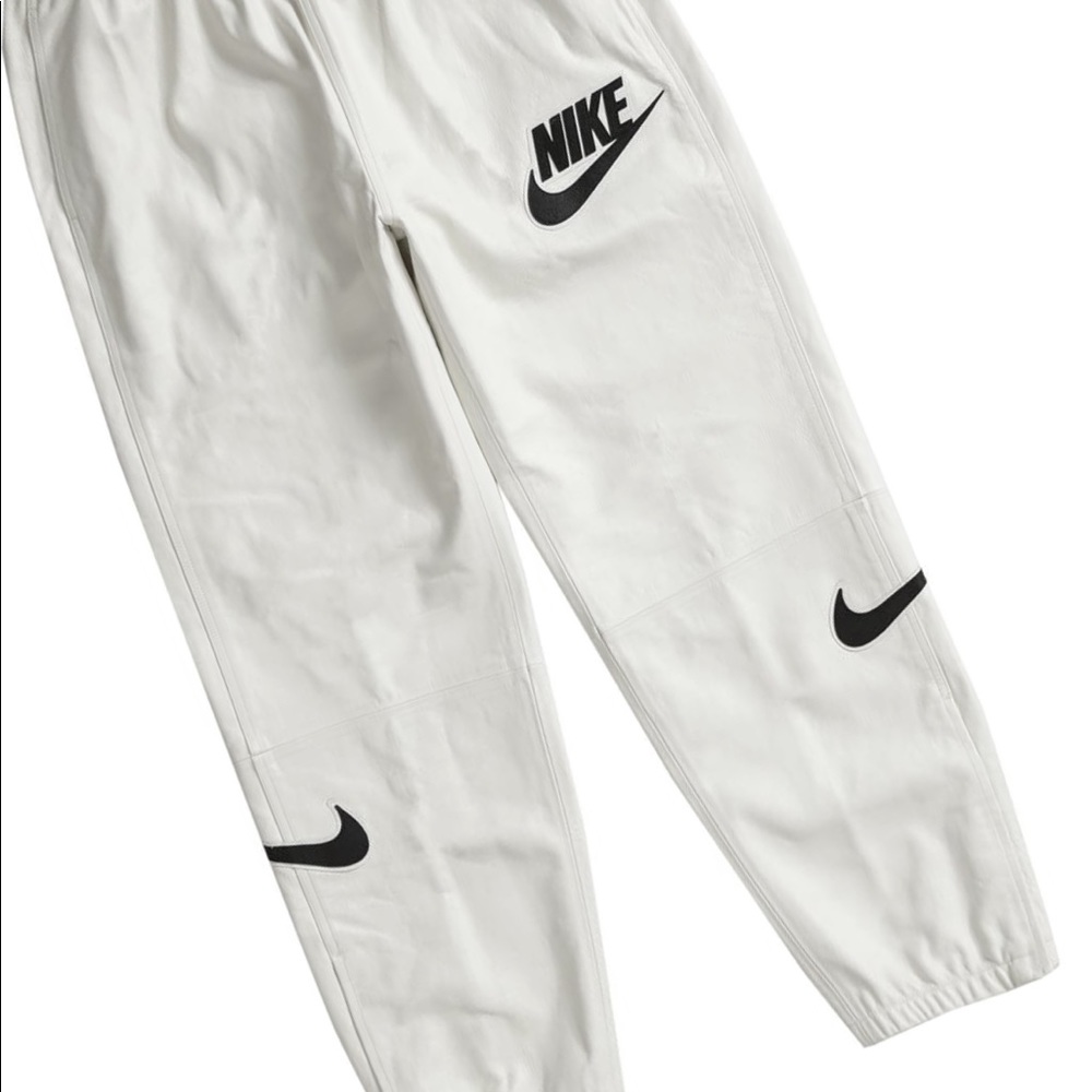 Supreme nike leather jogging pants